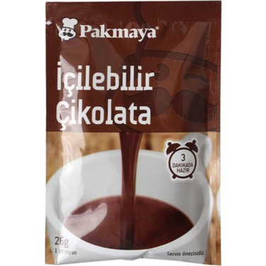 Pakmaya İçilebilir Çikolata Tekli 26 Gr