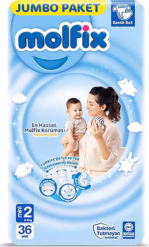 Molfix Bebek Bezi Jumbo No:2 36'lı